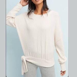 Anthro Saturday Sunday Payton brushed fleece top neutral Anthropologie Size XS